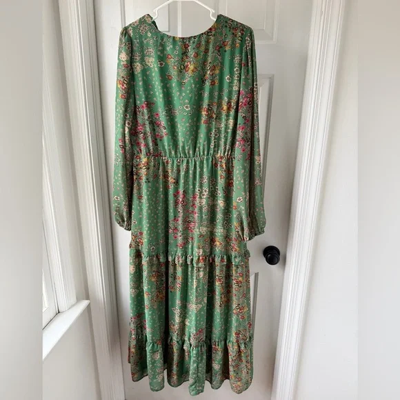 NWT Baltic Born Bowman Deep V Maxi Dress | Green Multi Size 1XL - Picture 6 of 7